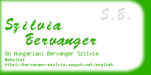 szilvia bervanger business card